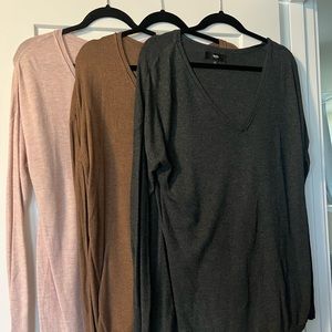 SWEATER 3 PACK - pink, camel, grey - size XL